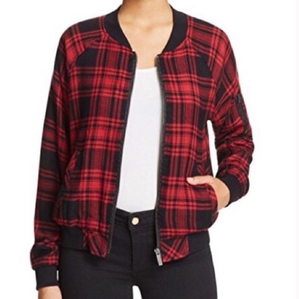 Sanctuary Dylan Plaid Bomber Jacket